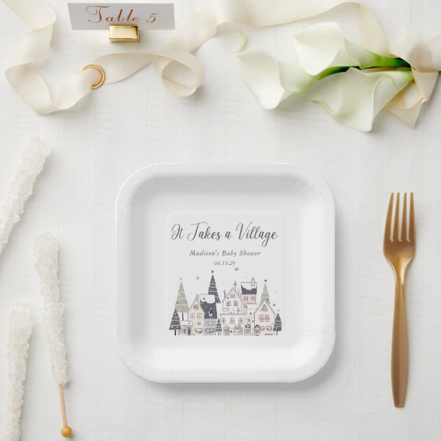 Assiettes En Carton Il faut un Baby shower villageois moelleux (Mariage)