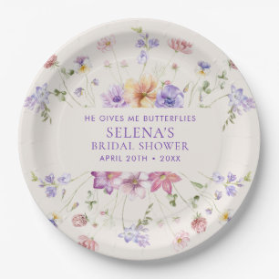 Assiettes En Carton Il Me Donne Une Baby Shower De Papillons Violets