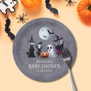 Assiettes En Carton Il Prend Le Baby shower Hauné Village Halloween