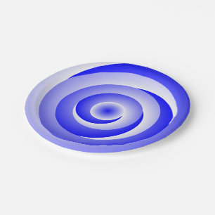 Assiettes En Carton Illusion de la spirale bleue par Kenneth Yoncich