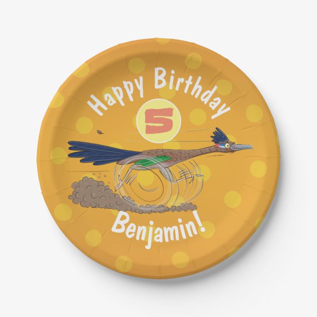 Assiettes En Carton Illustration amusante de la caricature d'oiseau du (Devant)