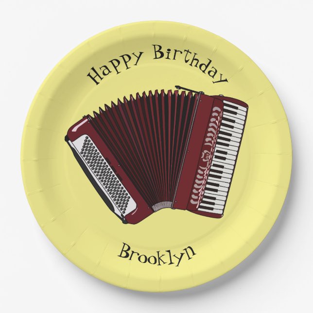 Assiettes En Carton Illustration d'accordion (Devant)