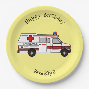 Assiettes En Carton Illustration d'ambulance
