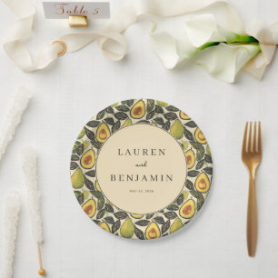 Assiettes En Carton Illustration d'avocat vert joyeux