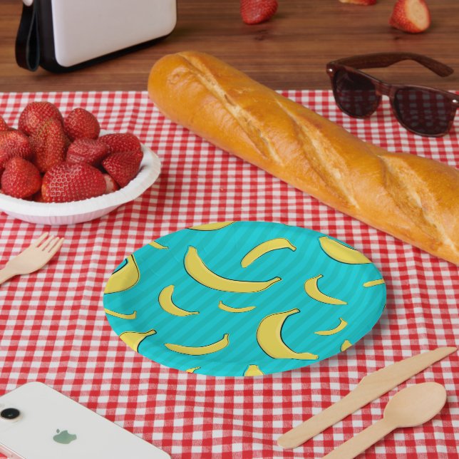 Assiettes En Carton Illustration de banane (Pique-nique)