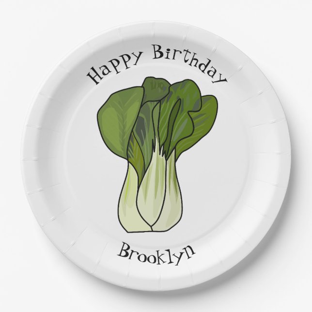 Assiettes En Carton Illustration de Bok choy (Devant)