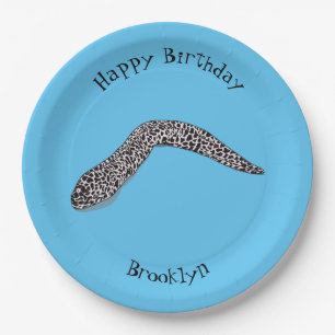 Assiettes En Carton Illustration de caricature de murène tachetée