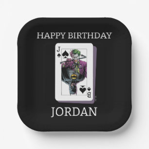 Assiettes En Carton Illustration de carte à jouer Joker et Batman Piqu