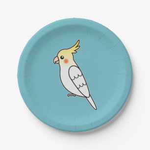 Assiettes En Carton Illustration de cartoon d'un oiseau cockatiel luti