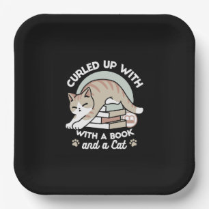 Assiettes En Carton Illustration de chat Lover - Curled Up & Cosy