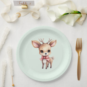 Assiettes En Carton Illustration de dessin animé de cerfs de bébés mig