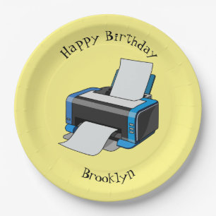 Assiettes En Carton Illustration de dessin d'imprimante