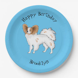Assiettes En Carton Illustration de dessin pour chien de Papillon