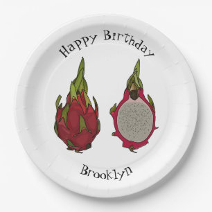 Assiettes En Carton Illustration de dragon fruit