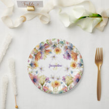 Illustration de fleur sauvage colorée monogramme