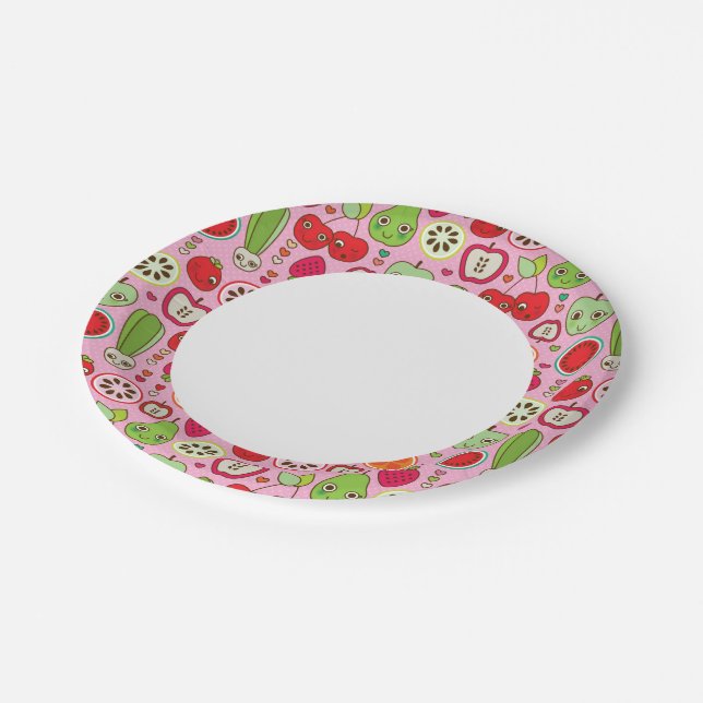 Assiettes En Carton illustration de la cuisine de fruits motif (Angle)