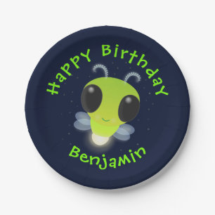 Assiettes En Carton Illustration de la luciole vert mou