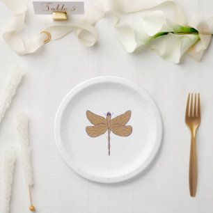 Assiettes En Carton Illustration de la peinture de libellules