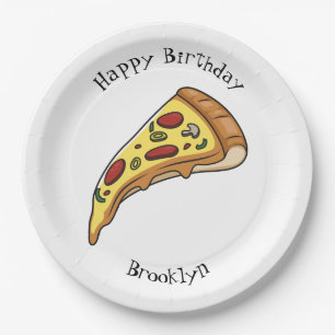 Assiettes En Carton Illustration de la pizza
