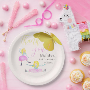 Assiettes En Carton Illustration De L'Aquarelle De Fille