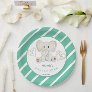 Assiettes En Carton Illustration de l'aquarelle des éléphants de print
