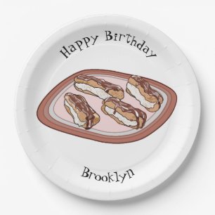 Assiettes En Carton Illustration de l'éclair de chocolat