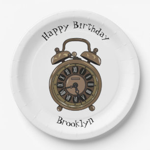Assiettes En Carton Illustration de l'horloge d'alarme