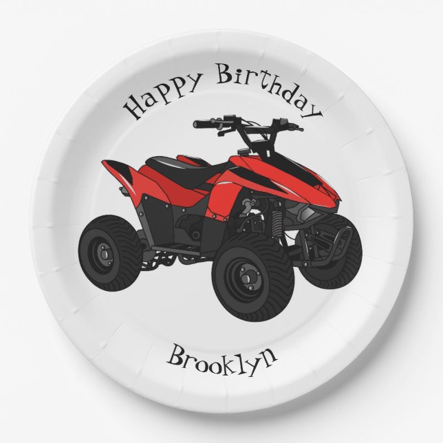 Assiettes En Carton Illustration de Quad bike atv (Devant)