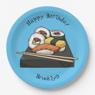 Assiettes En Carton Illustration de sushi