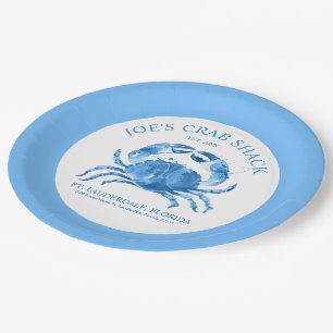 Assiettes En Carton Illustration des aquarelles de crabe bleu