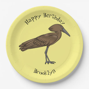 Assiettes En Carton Illustration d'oiseau Hamerkop
