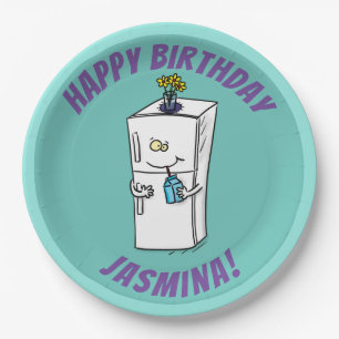 Assiettes En Carton Illustration drôle de réfrigérateur