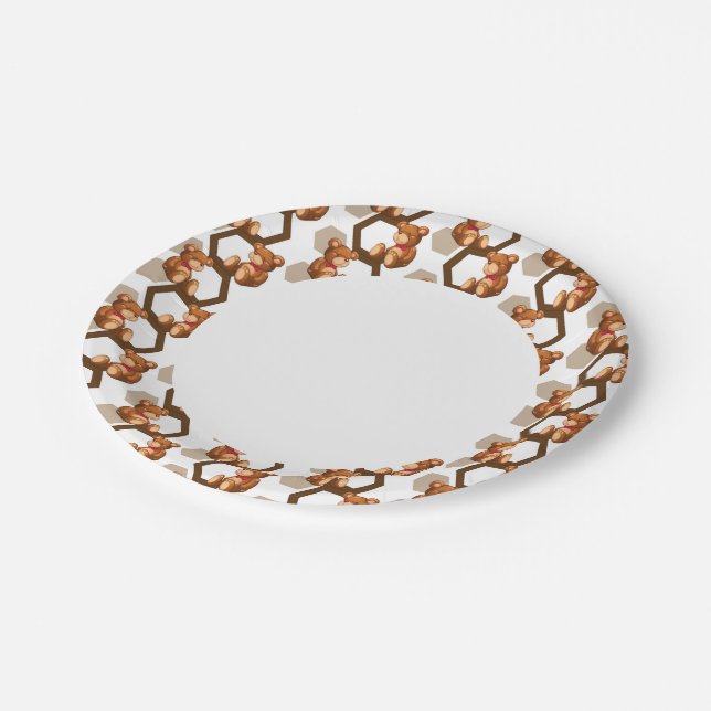 Assiettes En Carton illustration d'un tableau d'ours en peluche sur bl (Angle)
