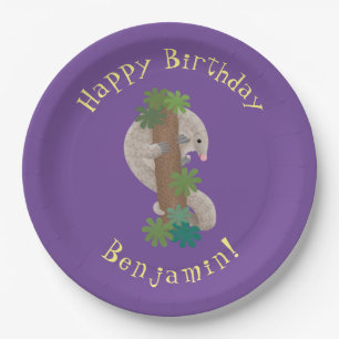 Assiettes En Carton Illustration d'une anteure de pangolin mignonne