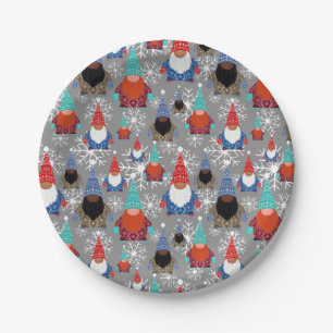 Assiettes En Carton Illustrations de flocon de neige Gnome Motif de No