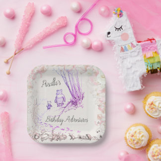 Assiettes En Carton Illustrations des Aventures de Winnie l'ourson
