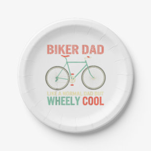 Assiettes En Carton I'm Biker Papa Fathers Day Wheely Cooler bicycle B