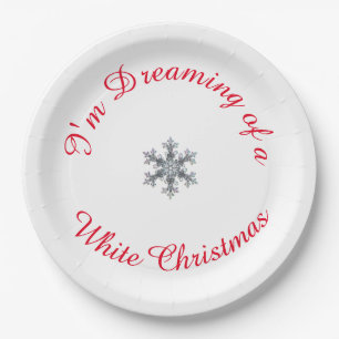 Assiettes En Carton I'm Dreaming of a White Christmas - Snow flake 