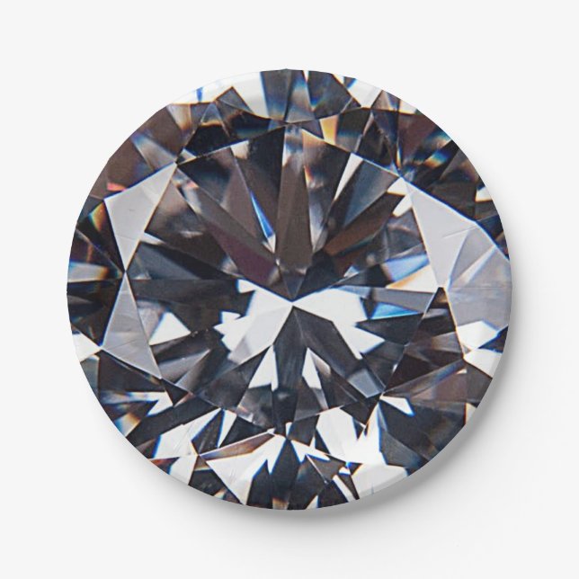 Assiettes En Carton Image élégante de la gemme de diamant (Devant)