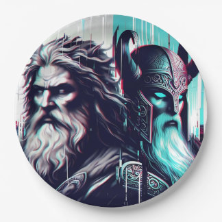 Assiettes En Carton image of the gods zeus and odin togethe