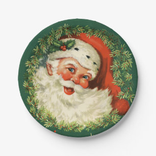 Assiettes En Carton Image vintage magnifique du père noël
