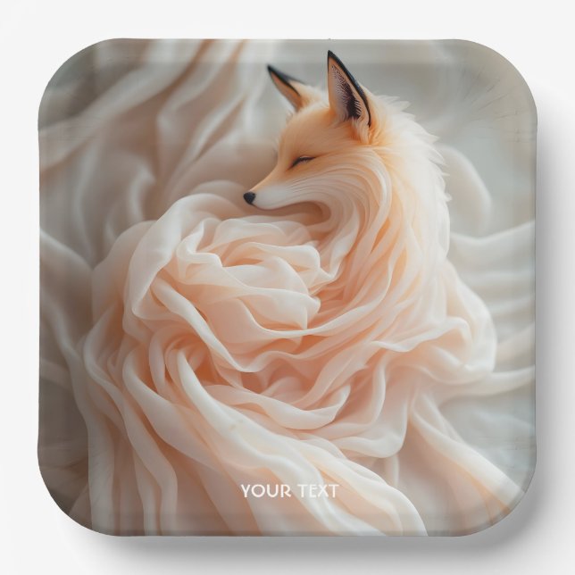 Assiettes En Carton Imaginaire Cute Chiffon tissu Fox (Recto)