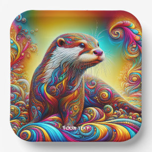 Assiettes En Carton Imaginaire Cute Otter Couleurs Danse