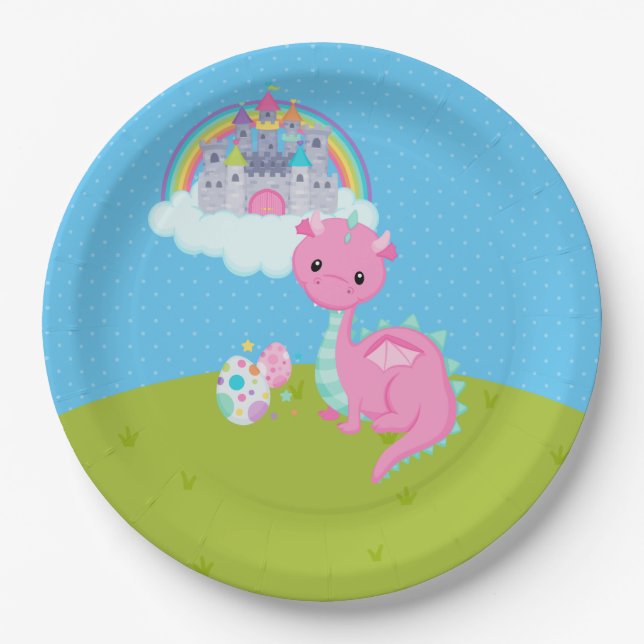 Assiettes En Carton Imaginaire Dragon Kids Party (Devant)