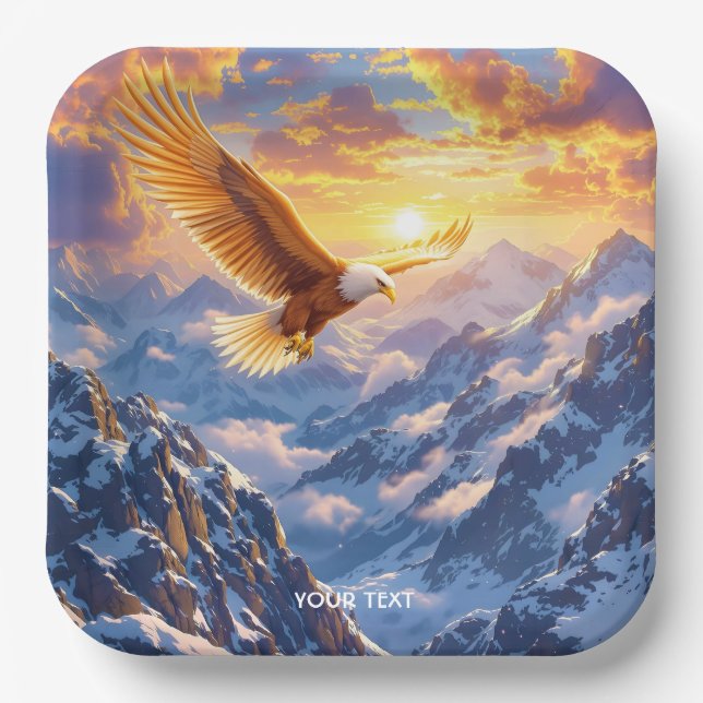 Assiettes En Carton Imaginaire Mignonne Eagle Mountains lever du solei (Recto)