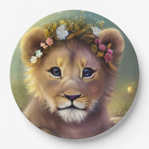 Assiettes En Carton Imaginaire Whimsical Cute Kawaii bébé lionceau