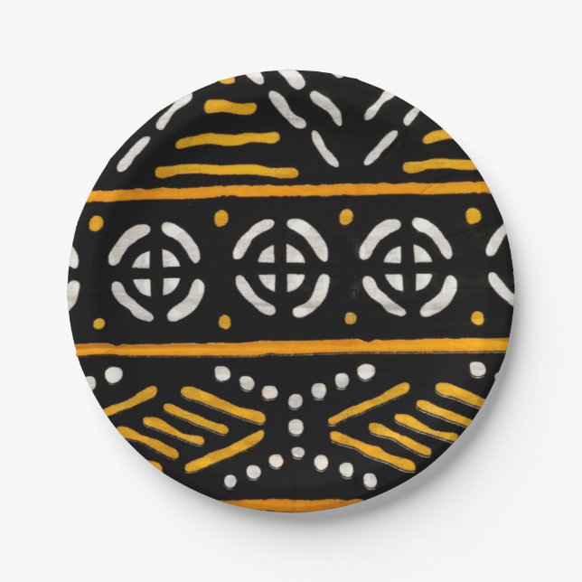 Assiettes En Carton Impression africaine (Devant)