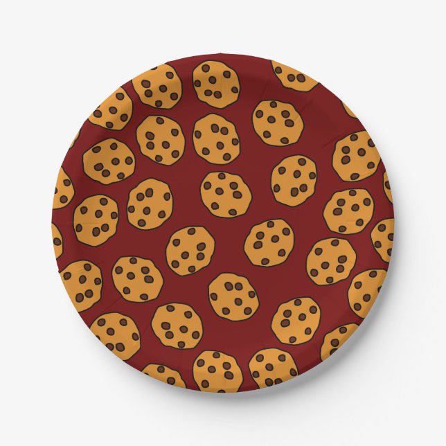Assiettes En Carton impression de biscuit sur plaques de papier brun (Devant)