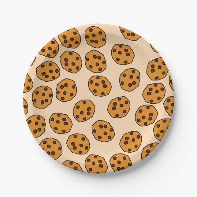 Assiettes En Carton impression de biscuit sur plaques de papier crème (Devant)