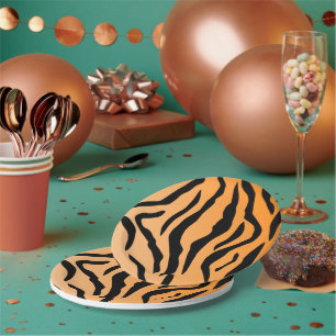 Assiettes En Carton Impression Faux Tiger